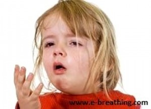 Little girl with the croup cough